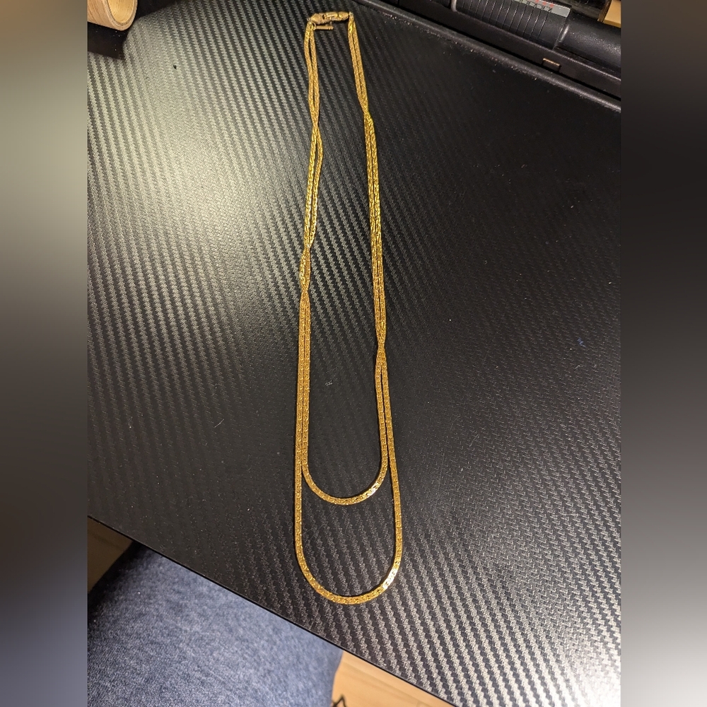 Dorlan Gold Tone Double Chain Necklace